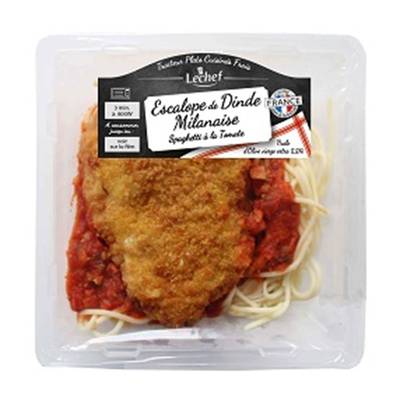 Lechef Escalope de Dinde Milanaise & Spaghetti à la Tomate, 300g