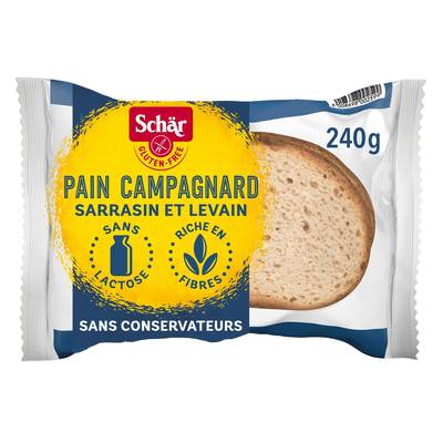 Schär Pain Campagnard Sarrasin et Levain en Tranches Sans Gluten, 240g