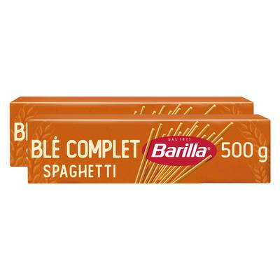Barilla Integrale Pâtes Spaghetti N°5 au Blé Complet, Lot de 2x500g