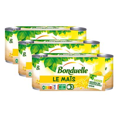 Bonduelle Maïs Sans Résidu de Pesticide, Lot de 3x3x140g