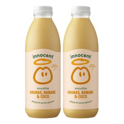 innocent Smoothie Ananas Banane & Coco- C'est parti mon coco, Lot de 2x75cl