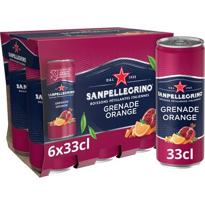 San Pellegrino Boisson pétillante au jus de Grenade et Orange, 6x33cl