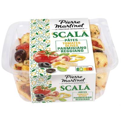 Pierre Martinet Salade Scala  Pâtes, Tomates, Olives et Parmigiano Regiano, 250g