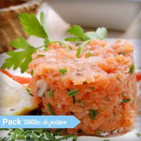 Tartare de poisson sur lit de tomate