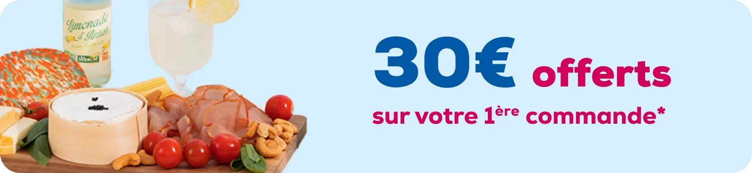 30¤ offerts sur votre 1ère commande