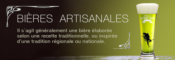 L'expression bière artisanale désigne généralement une bière élaborée selon une recette traditionnelle, ou inspirée d'une tradition régionale ou nationale.