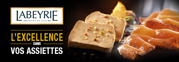 Créée en 1946, la Maison Labeyrie est née autour des produits iconiques que sont le Foie Gras et le Saumon Fumé.
Au fil des années, toujours animée par la volonté d’offrir des produits d’exception accessibles au plus grand nombre, Labeyrie étend son savoir-faire à d’autres produits raffinés comme le caviar ou le jambon ibérique avec pour ambition d’enchanter chaque moment.