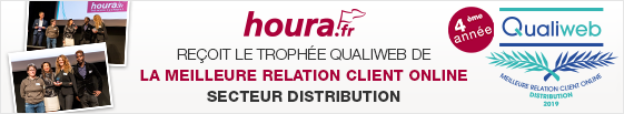 houra.fr reçoit le trophée Qualiweb de la meilleure relation client online secteur distribution.