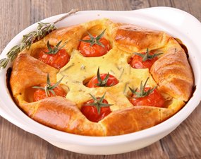 Clafoutis tomates et mozzarella